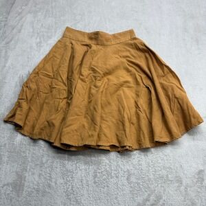 Mata Traders Circle Skirt Womens XS Mustard Yellow Cotton Flared Boho Mini Retro